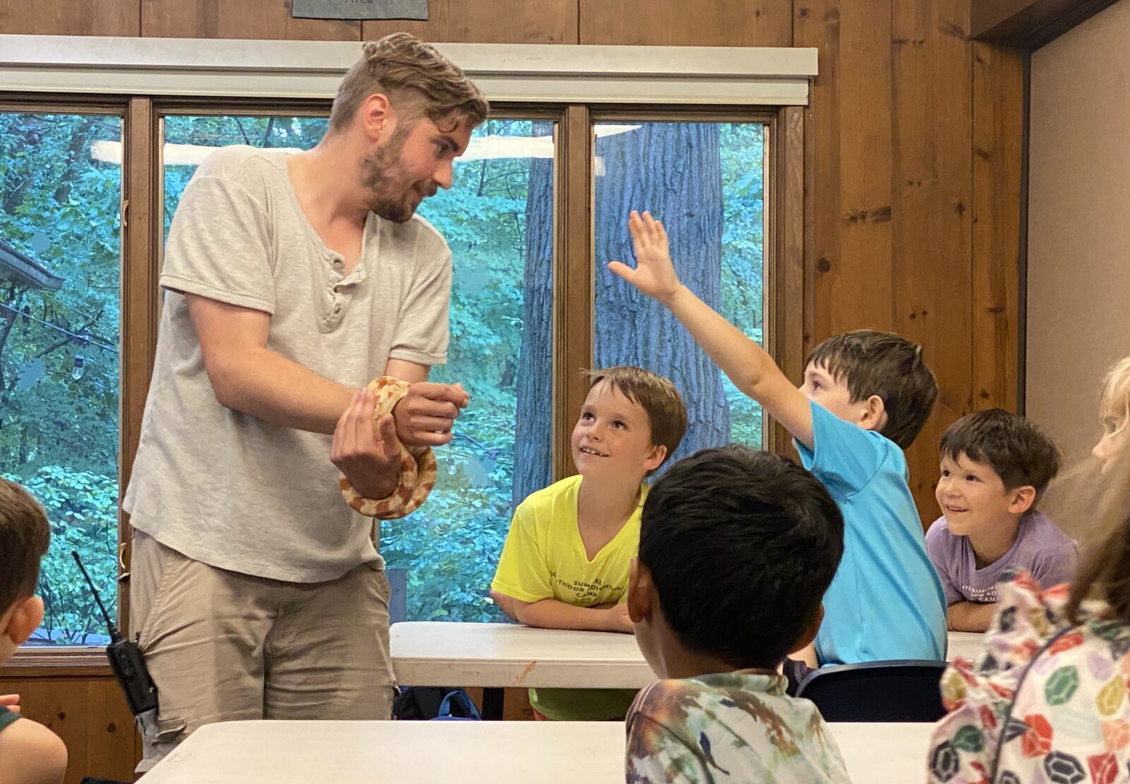 Campers learn about snakes